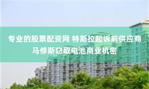 专业的股票配资网 特斯拉起诉前供应商马修斯窃取电池商业机密